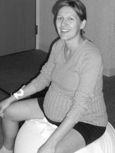 Me in active labor on the birthing ball Hypnobabies