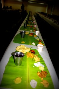 Wedding lunch feast breastfeeding in a sari